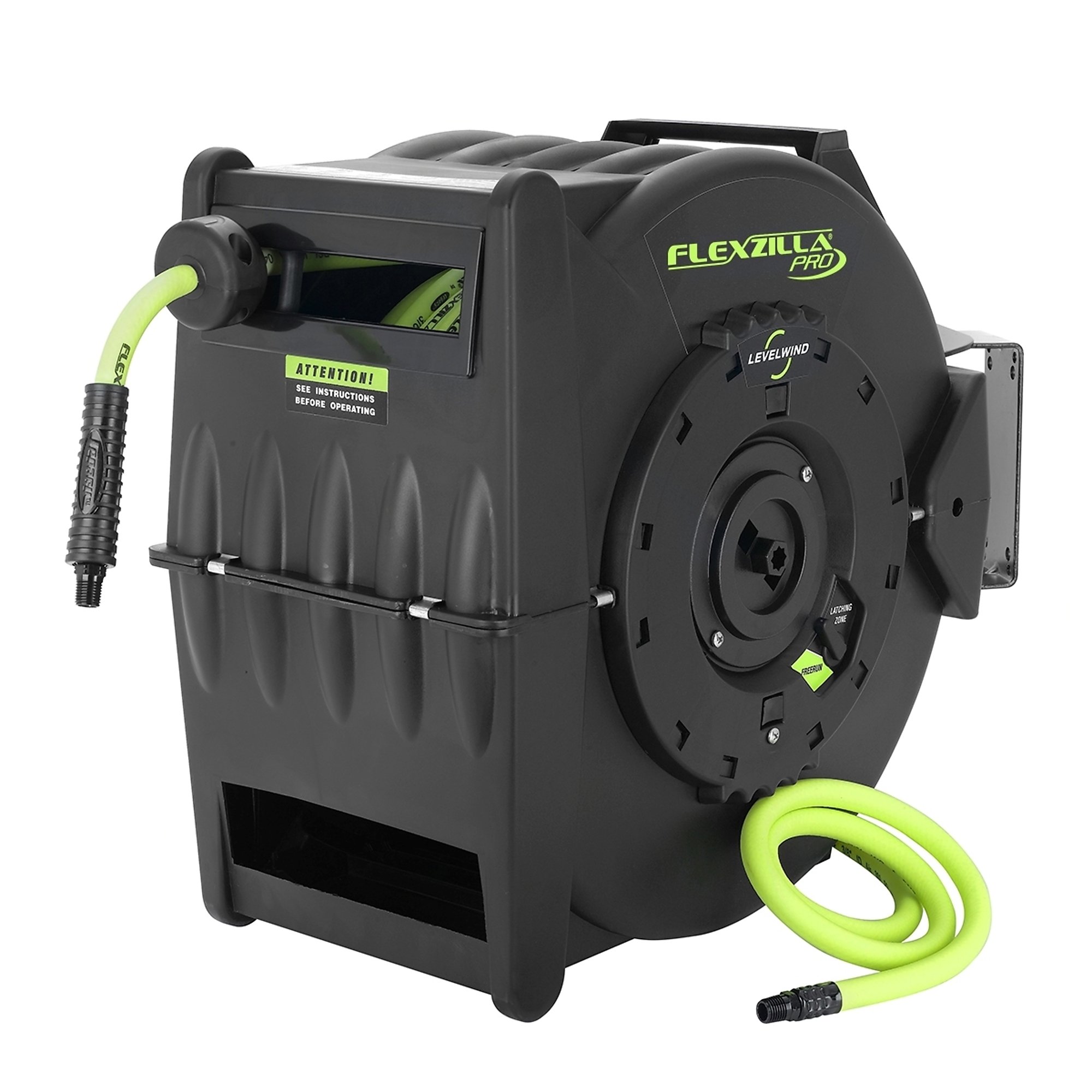 Pro Retractable Air Hose Reel, 3/8in. x 75ft., Hose Diameter 3/8 in, Hose Length 75 ft, Model# L8306FZ